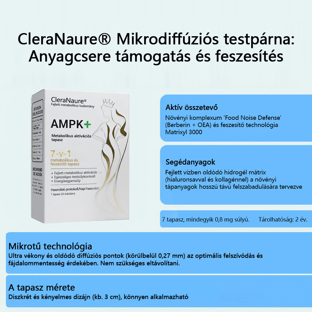 Karácsonyi Akciók hivatalos bolt ⭐⭐⭐CleraNaure® 7-v-1 metabolikus és feszesítő tapasz (mikrodifúziós technológia, 24 órás hatás) a testsúly, étvágy, energia és cukoranyagcsere szabályozására -🌿