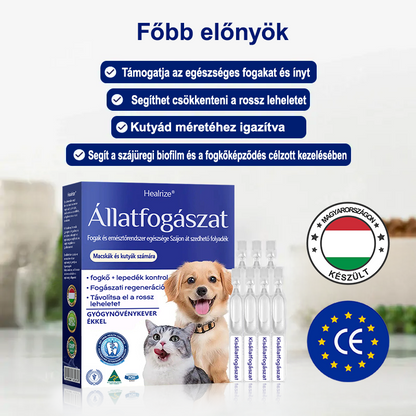 🎁🐶🐱[🇭🇺 Hivatalos Áruház] Healrize® Állati Fogászati és Emésztési Egészséget Támogató Orális Folyadék – Friss lehelet, fogkő eltávolítása és ínyregeneráció támogatása, a fogak stabilizálása (macskáknak és kutyáknak) – Ma 70% kedvezmény!