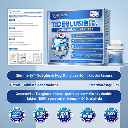🦷𝐆𝐥𝐢𝐦𝐦𝐞𝐫𝐥𝐲®😁  Tideglusib Fog & íny Javító mikrotűs tapasz | Fejlett őssejt-aktiváló fogcsíkok (újjáépíti a fogzománcot és a dentint • erősíti az ínyt • megszünteti a fogkövet és a szagokat • megállítja a fogérzékenységet)) 3.0-🌿