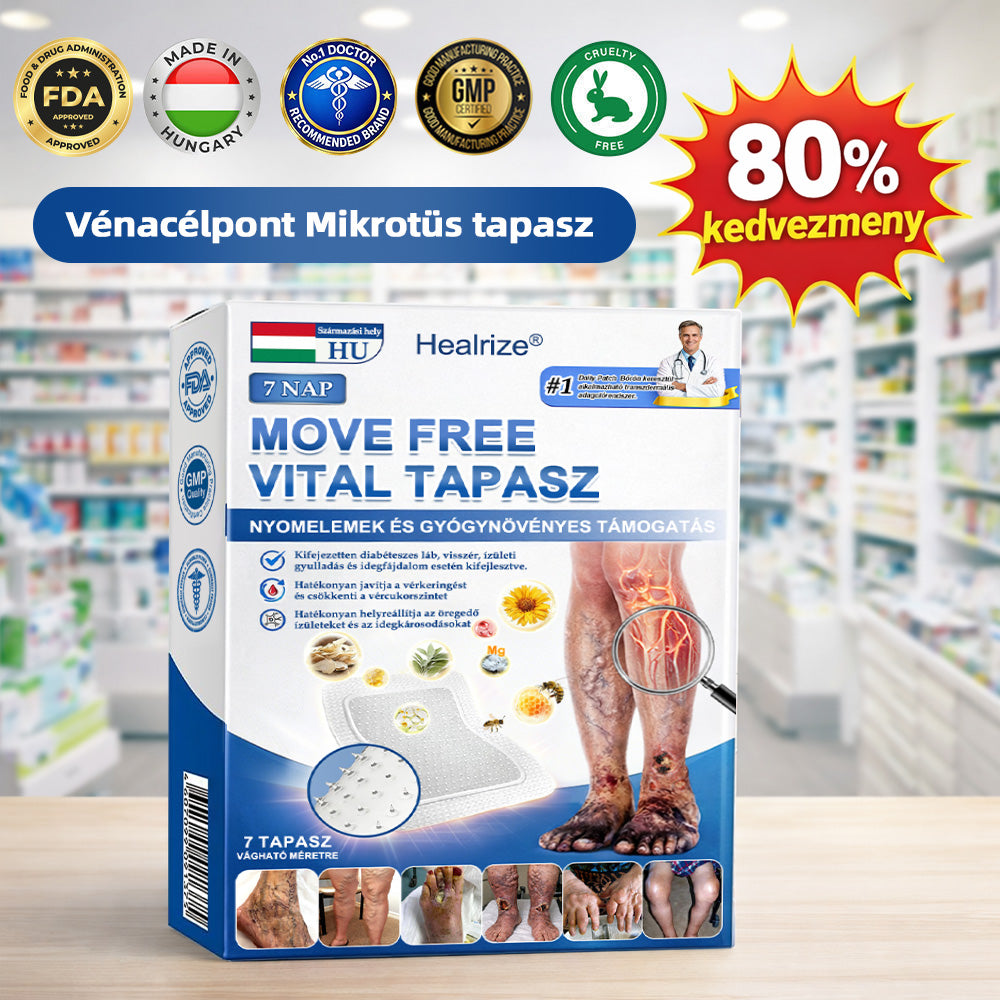 🇭🇺🛒✅𝐇𝐞𝐚𝐥𝐫𝐢𝐳𝐞® MoveFree Vital tapasz⚡Nyomelemek és gyógynövényes támogatás🌱Cukorbetegség, visszér, ízületi gyulladás, idegfájdalom-🌿