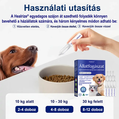 🎁🐶🐱[🇭🇺 Hivatalos Áruház] Healrize® Állati Fogászati és Emésztési Egészséget Támogató Orális Folyadék – Friss lehelet, fogkő eltávolítása és ínyregeneráció támogatása, a fogak stabilizálása (macskáknak és kutyáknak) – Ma 70% kedvezmény!