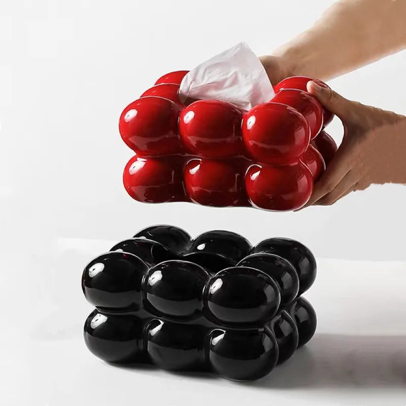 Keramische Tissue Box Zuckerwatte Schublade Serviettenkarton Papierhandtuchhalter Schublade Tablett Haushalt Lagerung Esstisch Tissue Box