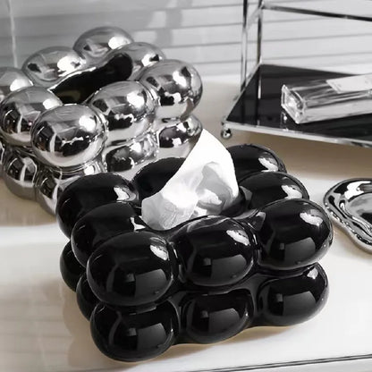 Keramische Tissue Box Zuckerwatte Schublade Serviettenkarton Papierhandtuchhalter Schublade Tablett Haushalt Lagerung Esstisch Tissue Box